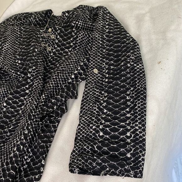 Michael Kors Gray Snake Reptile Animal Print Lace Up Chain Accent Dress XS - Picture 13 of 15